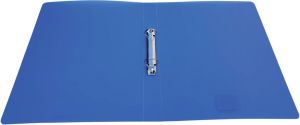 Alpha classeur &agrave; anneaux, pour ft A4, en PP, 2 anneaux de 25 mm, bleu tranparent