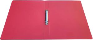 Alpha classeur &agrave; anneaux, pour ft A4, en PP, 2 anneaux de 25 mm, rouge tranparent
