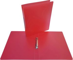 Alpha classeur &agrave; anneaux, pour ft A4, en PP, 2 anneaux de 25 mm, rouge tranparent