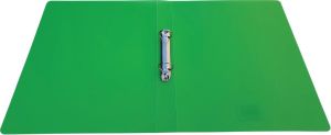Alpha classeur &agrave; anneaux, pour ft A4, en PP, 2 anneaux de 25 mm, vert tranparent