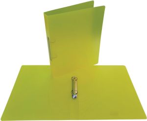 Alpha classeur &agrave; anneaux, pour ft A4, en PP, 2 anneaux de 25 mm, jaune tranparent