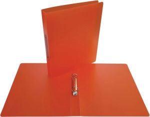 Alpha classeur &agrave; anneaux, pour ft A4, en PP, 2 anneaux de 25 mm, orange tranparent