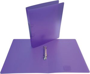 Alpha classeur &agrave; anneaux, pour ft A4, en PP, 2 anneaux de 25 mm, violet tranparent