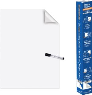 Legamaster Magic-Chart film flipchart, ft 60 x 80 cm, blanc, quadrill&eacute;, rouleau de 25 feuilles