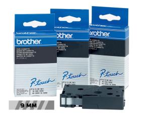 Brother P-Touch 9 mm zwart op transparan