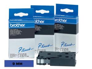 Brother P-Touch 9 mm zwart op blauw