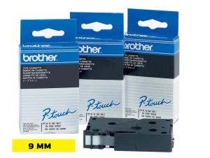 Brother P-Touch 9 mm - zwart op geel