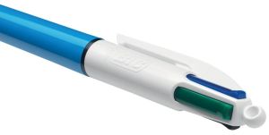 Bic 4 Colours Original stylo bille 4 couleurs, moyen, 4 couleurs d'encre classique, corps bleu