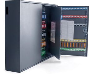 Sleutelkast, voor 300 sleutelhangers, ft 14 x 54 x 72 cm, donkergrijs