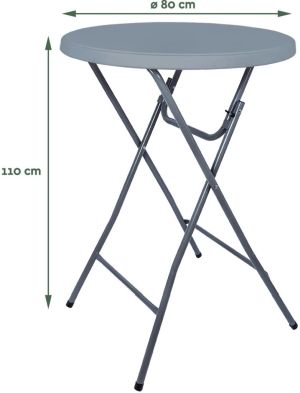 Table debout BT200, gris, diam&egrave;tre 80 cm