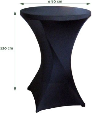 Housse pour table debout, diam&egrave;tre 80 cm, noir