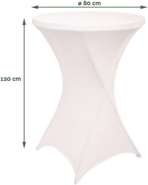 Housse pour table debout, diam&egrave;tre 80 cm, blanc