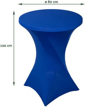 Housse pour table debout, diam&egrave;tre 80 cm, bleu
