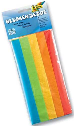 Folia papier de soie couleurs assorties: bleu fonc&eacute;, blanc, vert clair, violette, noir, brun, jaune, v...