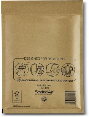 Mail Lite luchtkussenenveloppen, goud, 1