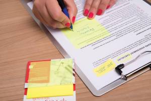 Pergamy transparante notes, ft 76 x 76 mm, 50 vel, geel