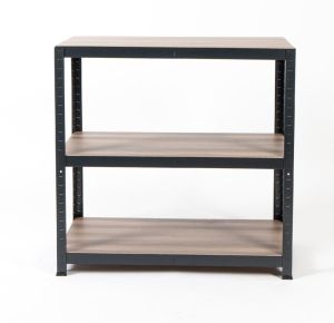 Avasco rek Home Table, ft 88 x 90 x 45 cm, 3 legborden, uit metaal, zwart