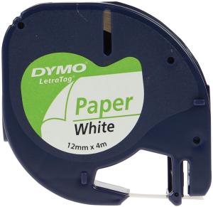 Dymo Letra Tag tape papier wit 12 mm x 4