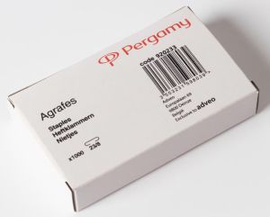 Pergamy agrafes 23/8, galvanis&eacute;es, bo&icirc;te de 1.000 agrafes