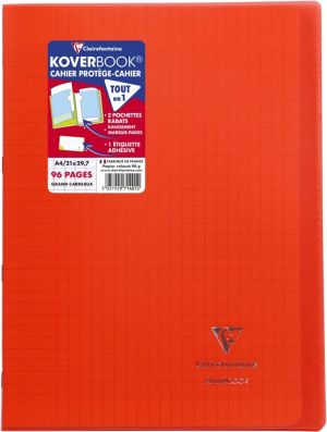 Clairefontaine schrift Koverbook voor ft A4, 96 bladzijden, kaft in PP, sey&egrave;s, geassorteerde kleuren