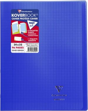 Clairefontaine schrift Koverbook voor ft A4+, 96 bladzijden, kaft in PP, sey&egrave;s, transparant