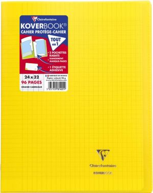 Clairefontaine schrift Koverbook voor ft A4+, 96 bladzijden, kaft in PP, sey&egrave;s, transparant