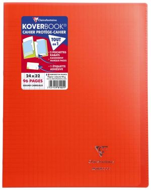 Clairefontaine schrift Koverbook voor ft A4+, 96 bladzijden, kaft in PP, sey&egrave;s, transparant