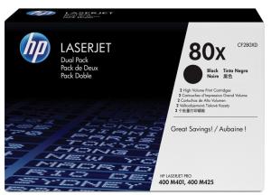 HP toner 80XD CF280X noir - 2x (duopack)