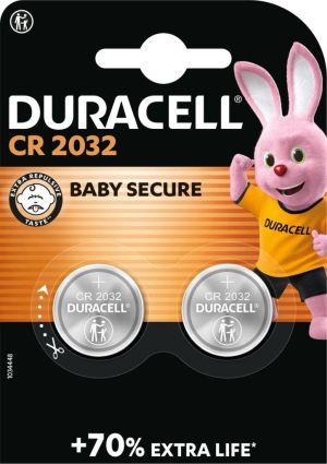 Duracell piles bouton Electronics, DL/CR 2032, 3 volt, blister 2 pi&egrave;ces
