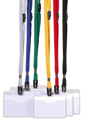 Durable badge avec bande textile bleu fo