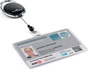 Durable flexibele kaarthouder met afrolmechanisme style, zwart