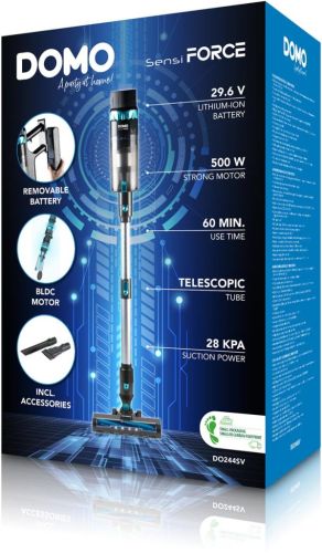 Domo aspirateur-balai 2 en 1 avec batterie rechargeable, 29,6V, 60 min