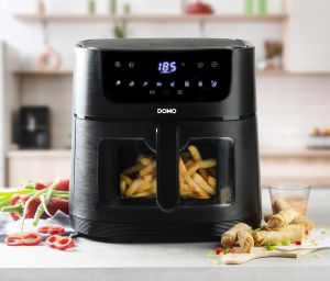 Domo friteuse &agrave; air chaud Deli-Fryer avec fen&ecirc;tre de visualisation, 8 l, noir