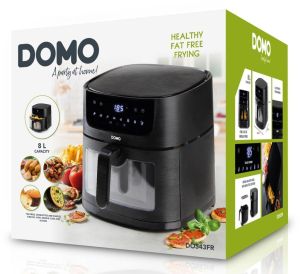Domo friteuse &agrave; air chaud Deli-Fryer avec fen&ecirc;tre de visualisation, 8 l, noir
