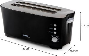 Domo grille-pain B-Smart, pour 4 tranches de pain, noir