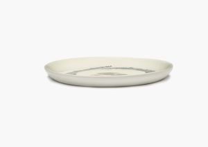 Ottolenghi, Feast Tableware, Ontbijtbord wit, blauwe strepen