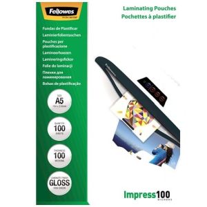 Fellowes pochettes &agrave; plastifier  A5 100m&micro; (100)