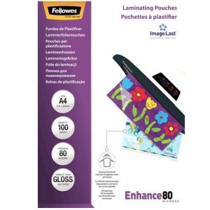 Fellowes 100 pochettes de plastifica- tion A4 - 80 &micro;