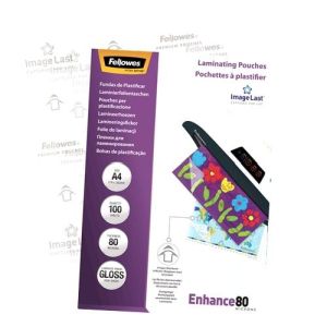 Fellowes 100 pochettes de plastifica- tion A4 - 80 &micro;