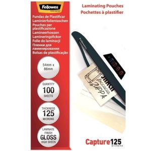 Fellowes Pochettes 54x86mm 125m&micro; (100)