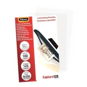 Fellowes Pochettes 54x86mm 125m&micro; (100)