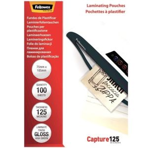 Fellowes 100 Pochettes de plastification 75 x 105 mm - 125 &micro;