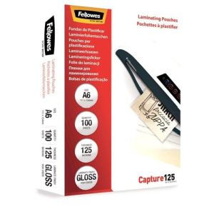 Fellowes 100 Pochettes de plastificat. 111 x 154 mm. - 125 &micro;