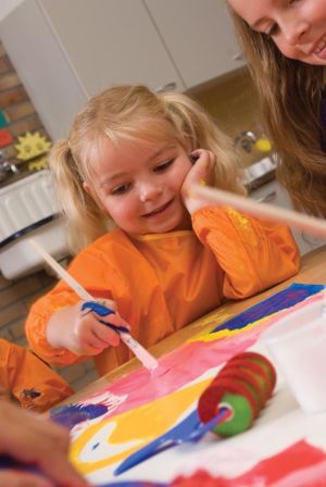 Havo tablier de peinture pour enfants 2-4 ans, orange