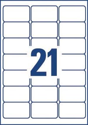 Avery J8160-40 &eacute;tiquettes adresse ft 63,5 x 38,1 mm (b x h), 840 &eacute;tiquettes, blanc