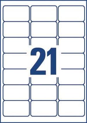 Avery J8160-100 adresetiketten 63,5 x 38,1 mm (b x h), 2.100 etiketten, wit