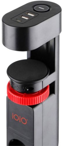 IOIO douille SL3000 avec 3 prises et 3 ports USB, pince de table, noir