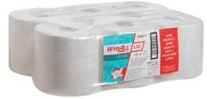 Wypall lingettes nettoyantes L10, 1 pli, paquet de 6 rouleaux, 525 lingettes, blanc