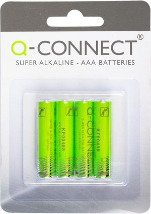 Q-CONNECT pile, alcaline, AAA, blister de 4 pi&egrave;ces