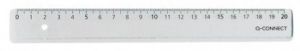 Q-CONNECT meetlat, transparant polystereen, 20 cm